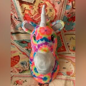 HUGE Justice Unicorn Head Hanging Wall Room Decor Big Plush Faux Taxidermy